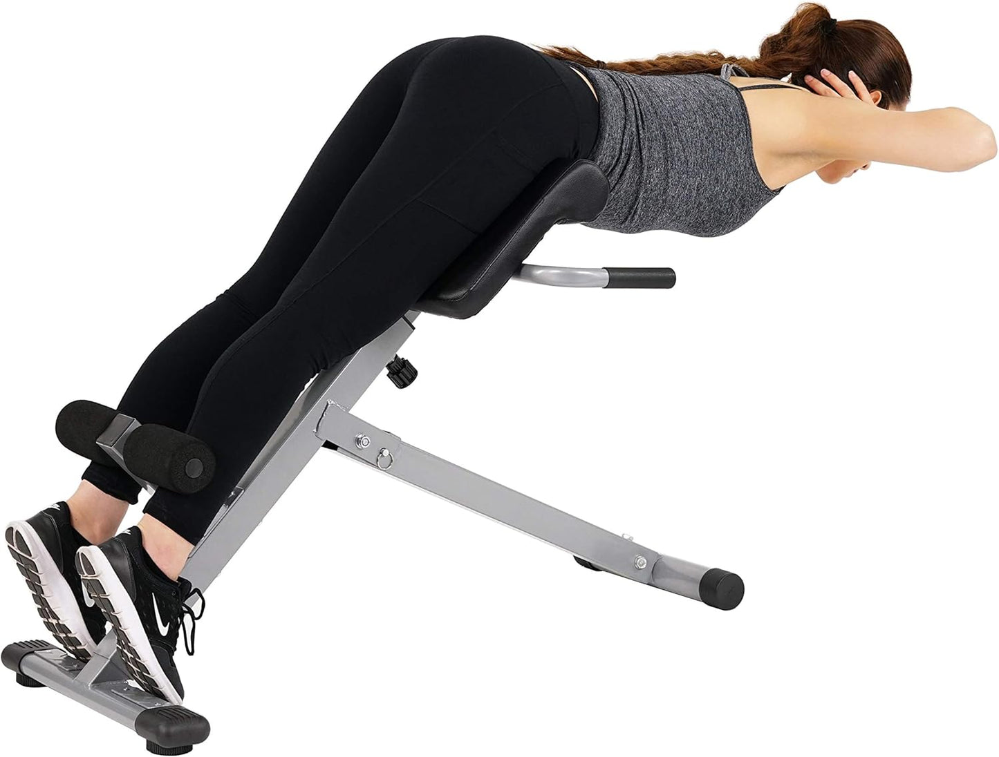 Health & Fitness Foldable Roman Chair w/ Back Extension & Dip Station for Home Gym