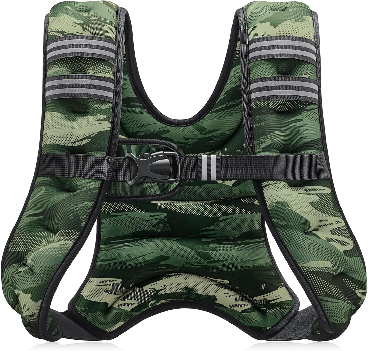 Adjustable Weighted Vest with Reflective Stripes – 6lb to 30lb for Running, Workout, Strength Training & Weight Loss