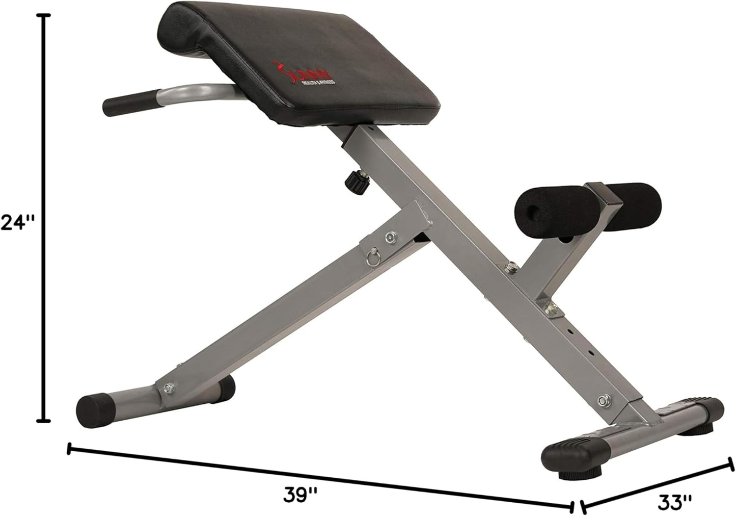 Health & Fitness Foldable Roman Chair w/ Back Extension & Dip Station for Home Gym