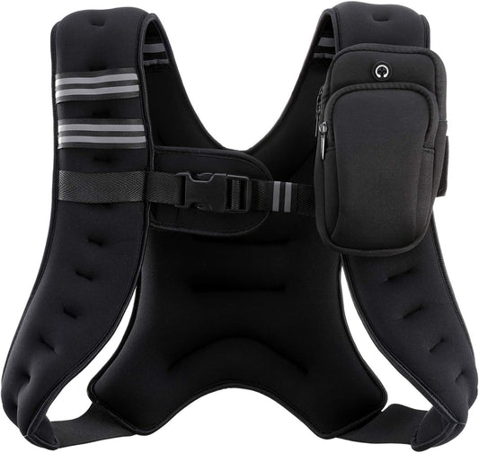 Adjustable Weighted Vest with Reflective Stripes – 6lb to 30lb for Running, Workout, Strength Training & Weight Loss